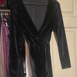 Black glittery suede dress !